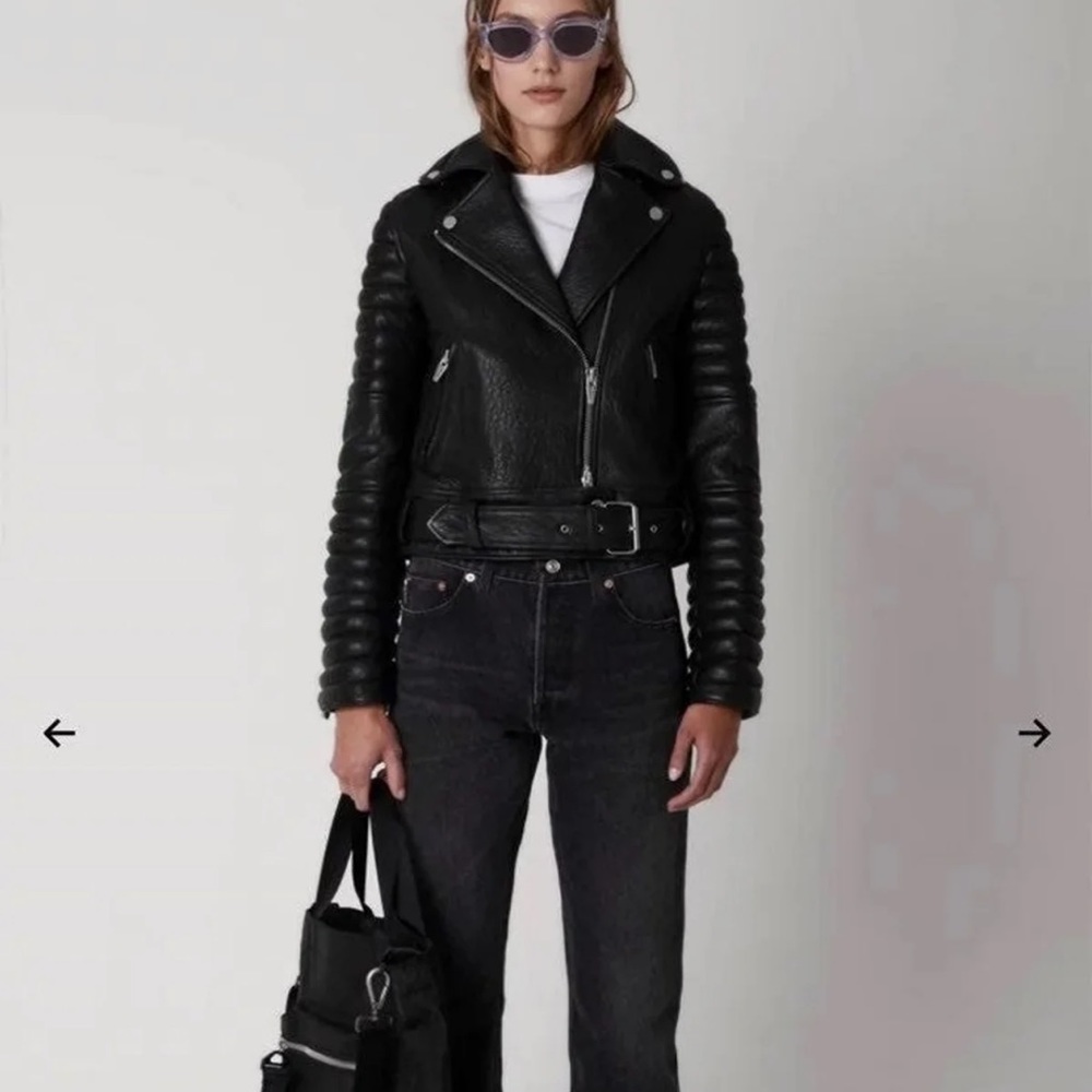 The Arrivals Rainier Women's Leather Moto Jacket Black Size M